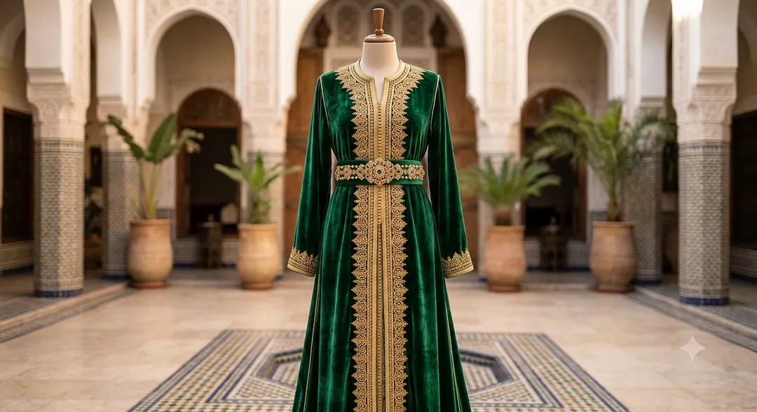 Caftan émeraude impérial